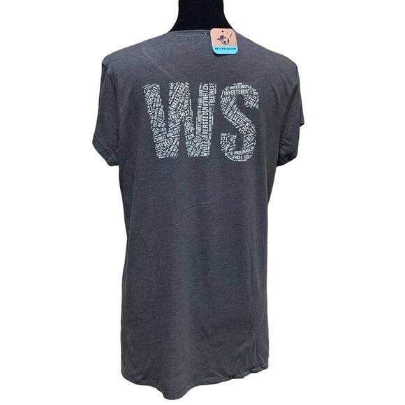 Wingspan Inspired Womens XL Watercolor White Breasted Nuthatch Upcycled Tee - Picture 3 of 4